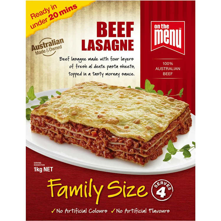 On The Menu Beef Lasagne