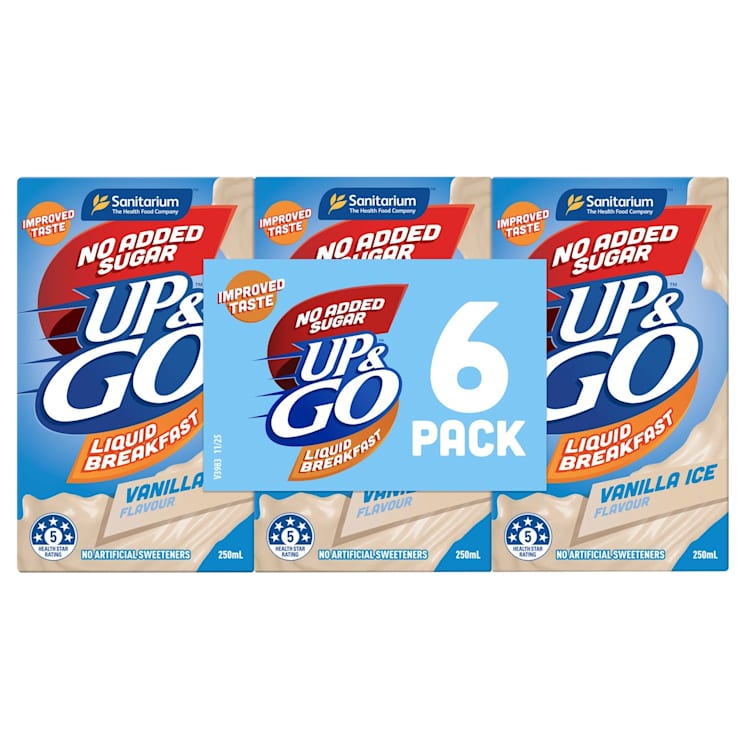 Up & Go Liquid Breakfast Vanilla Ice With No Added Sugar