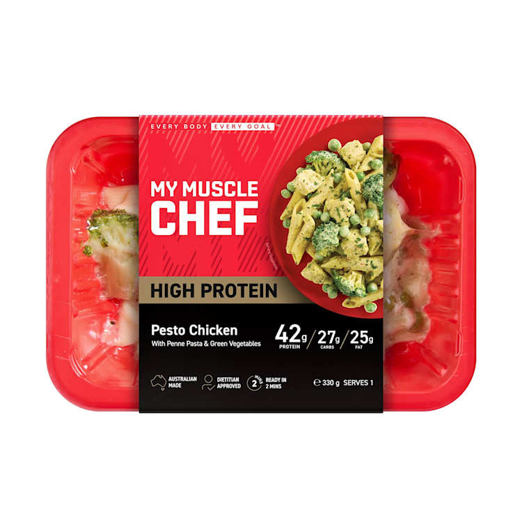 My Muscle Chef Pesto Chicken With Penne Pasta And Green Vegetables