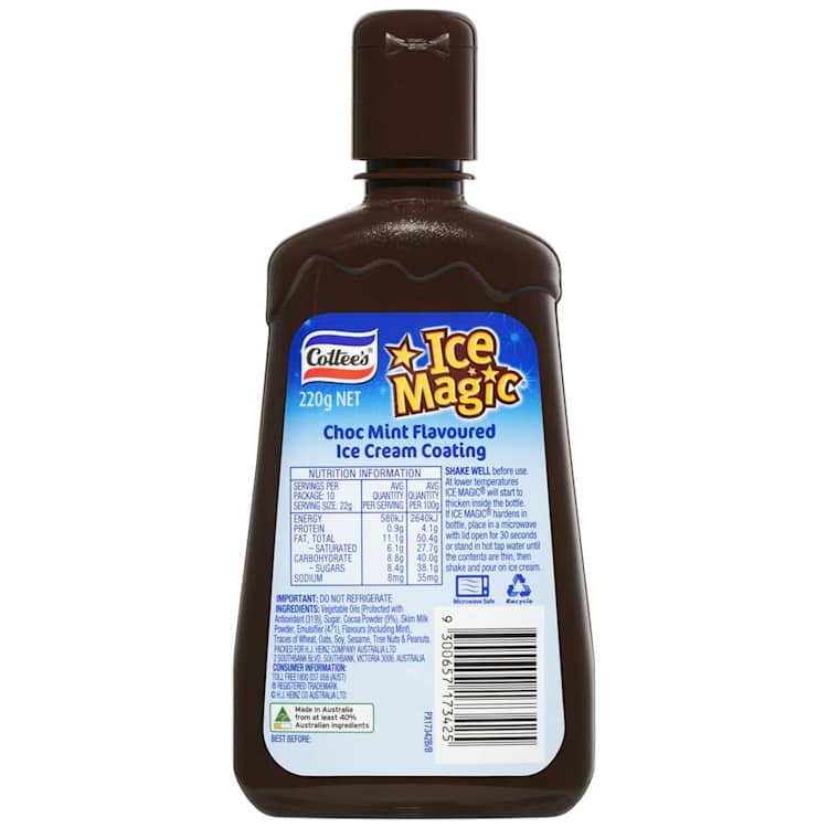 Cottee's Ice Magic Choc Mint Ice Cream Topping