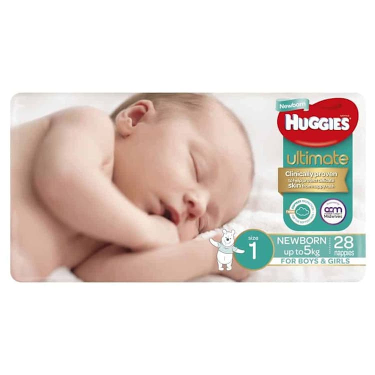 Huggies ultimate top newborn nappies 54pk