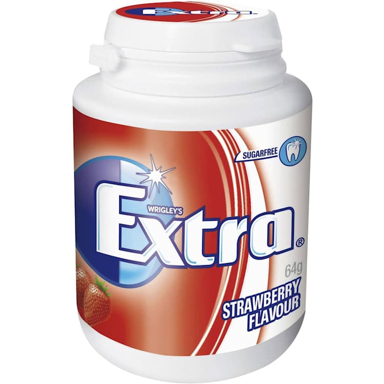 Extra Strawberry Chewing Gum Sugar Free Bottle