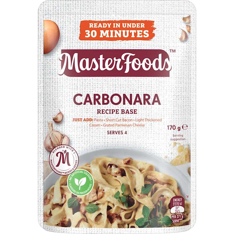 MasterFoods Carbonara Recipe Base Stove Top Pouch