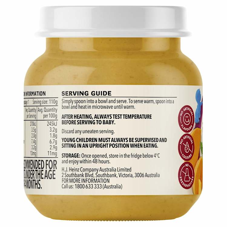 Heinz Pumpkin Potato Beef Baby Food Jar 4+ months IGA Shop