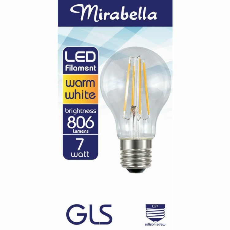 Mirabella LED Filament GLS Globe ES 7W Warm White