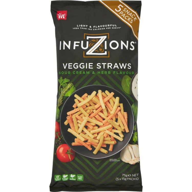 Majans Infuzions Veggie Straws Sour Cream & Herbs Flavour