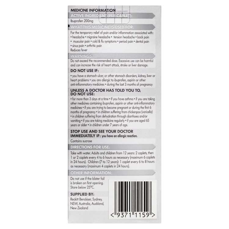 Nurofen Pain and Inflammation Relief Caplets 200mg Ibuprofen