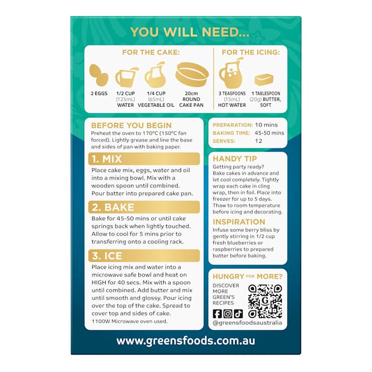 Green's Vanilla Mud Cake Mix