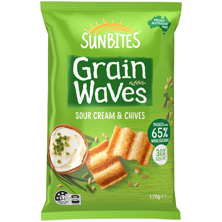 Sunbites Grain Waves Sour Cream & Chives Wholegrain Chips
