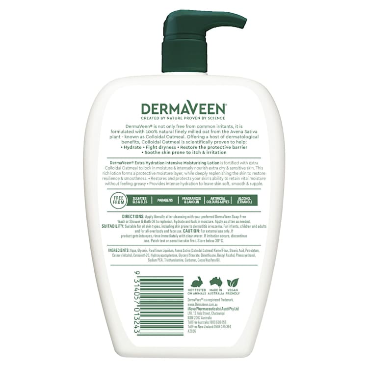 DermaVeen Extra Hydration Intensive Moisturising Lotion for Extra Dry, Itchy & Sensitive Skin