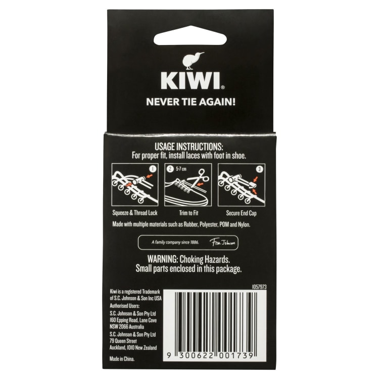 Kiwi Sneaker No Tie Laces White One Pair