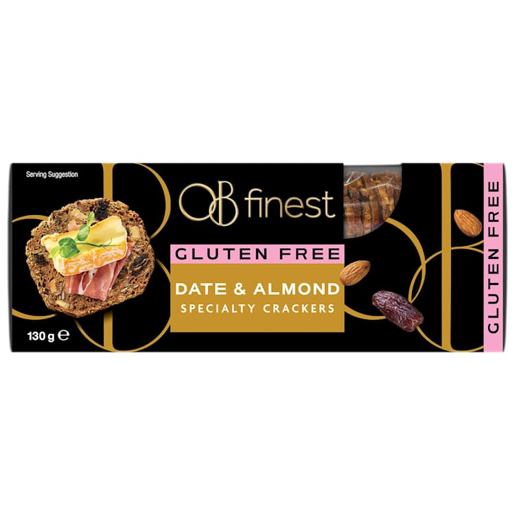 OB Finest Specialty Crackers Gluten Free Date & Almond 