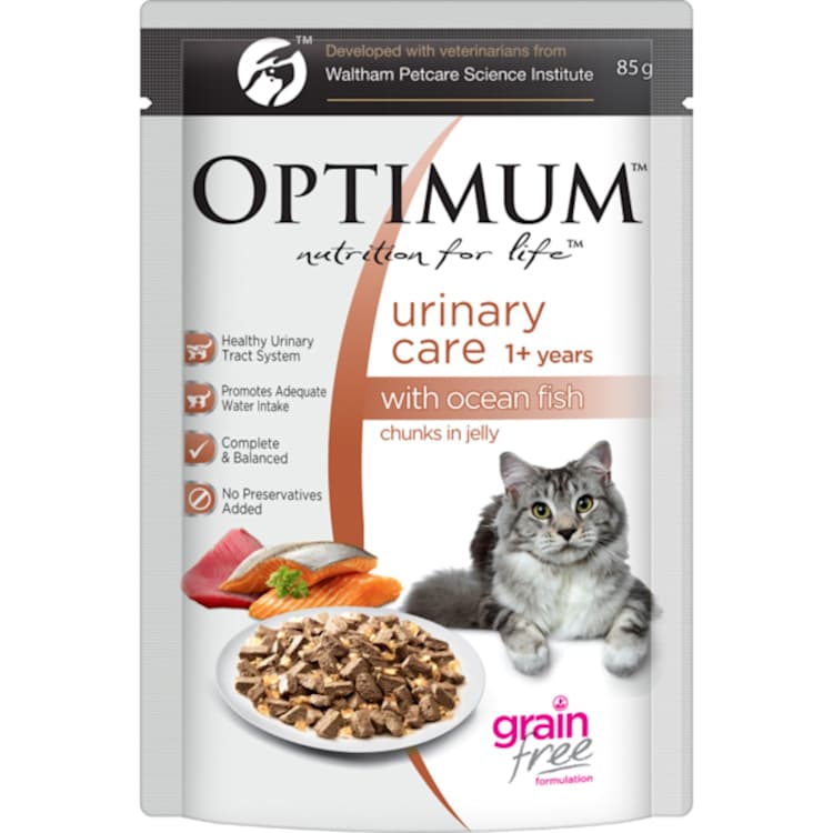 Optimum Urinary Care Wet Cat Food Ocean Fish Chunks In Jelly Pouch