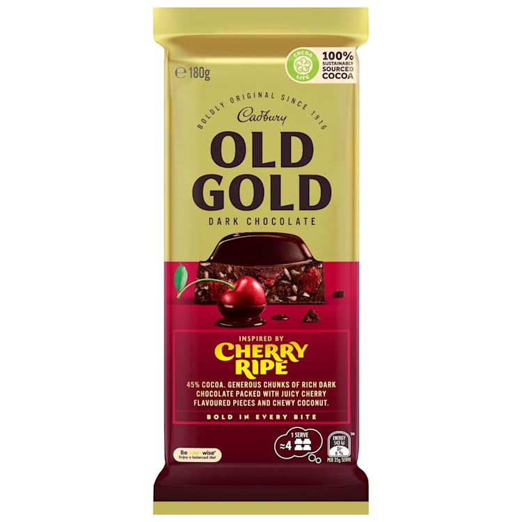 Cadbury Old Gold Dark Chocolate Cherry Ripe