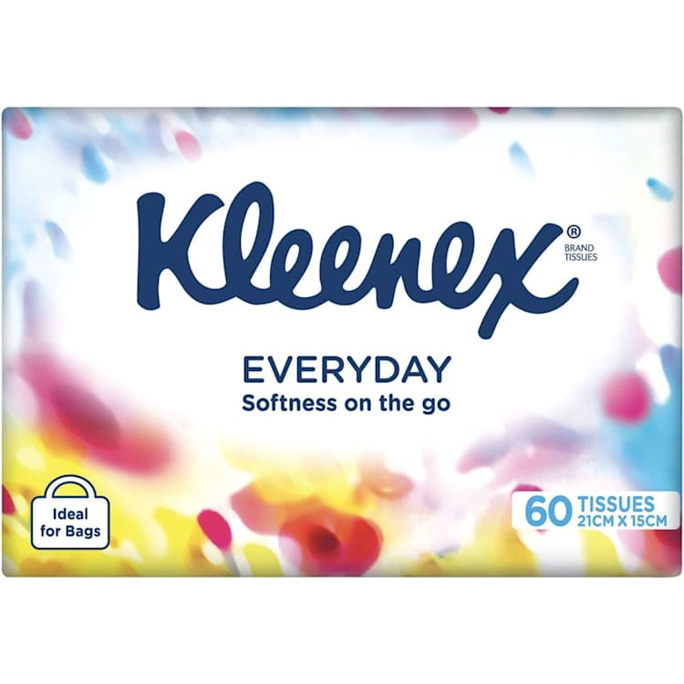 Kleenex Everyday Facial Tissue Soft Pack 2-Ply 60 Sheets