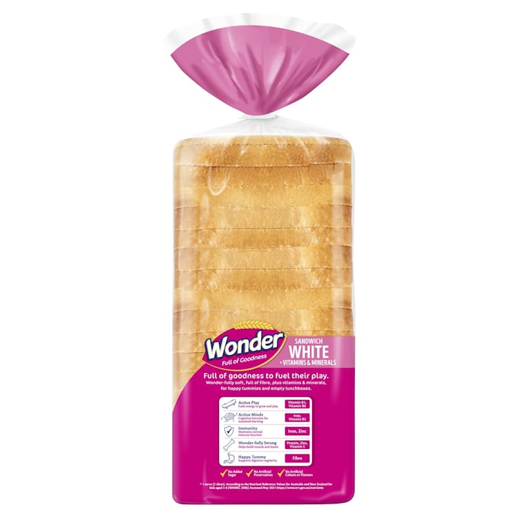 Wonder White Vitamins & Minerals Sandwich Loaf