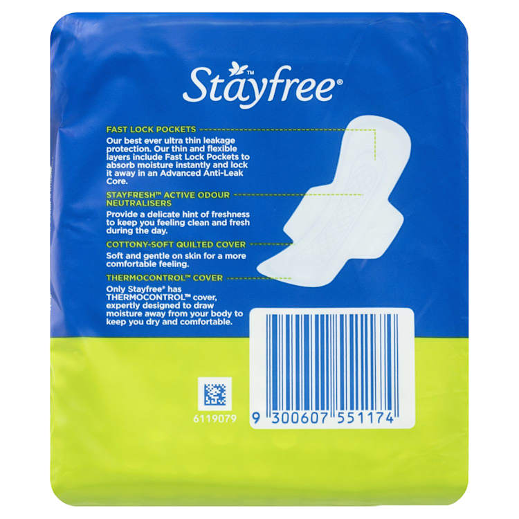 Stayfree UltraThin Regular Pads with Wings