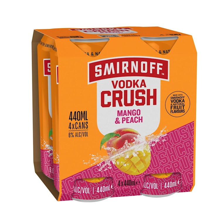 Smirnoff Crush Peach Mango Can 440mL 