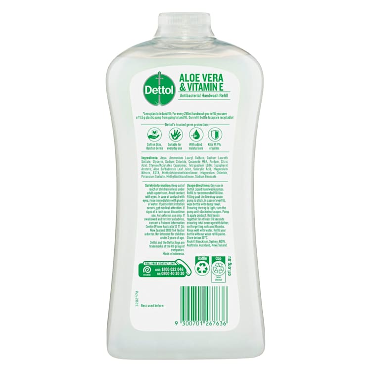 Dettol Antibacterial Liquid Hand Wash Aloe Vera and Vitamin E Refill