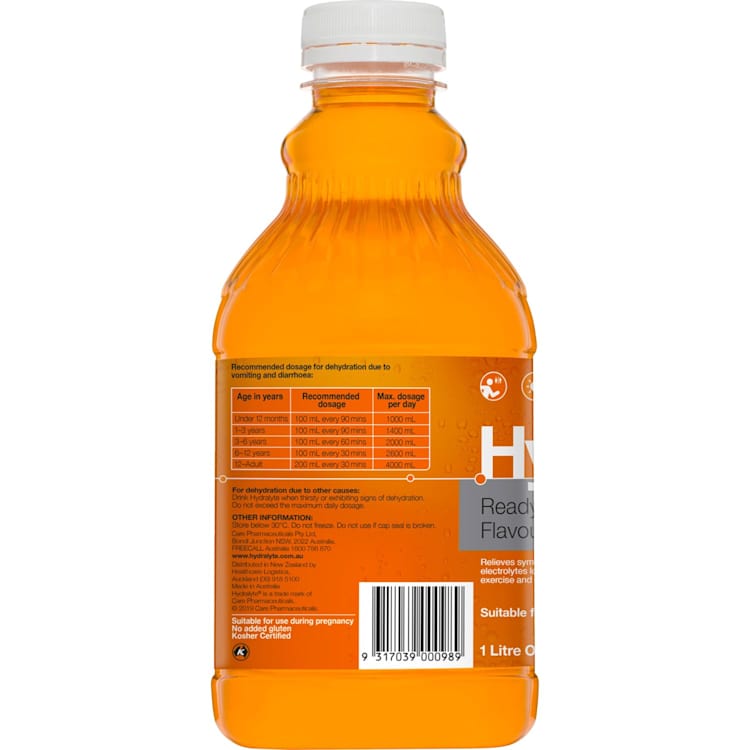 Hydralyte Ready to use Electrolyte Solution Orange Flavoured