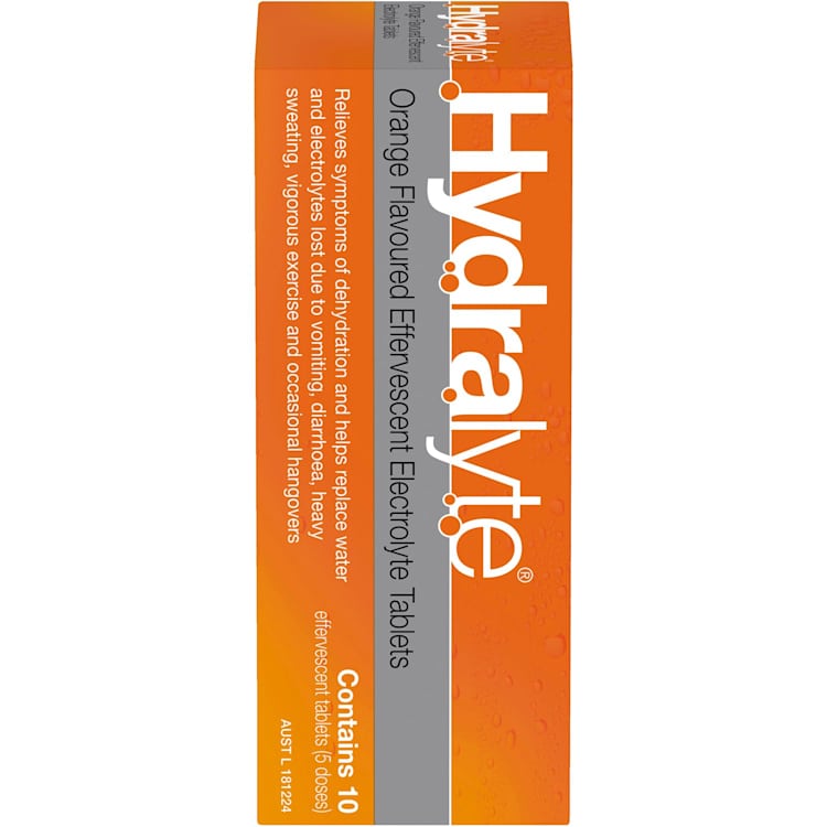 Hydralyte Effervescent Electrolyte Tablets Orange