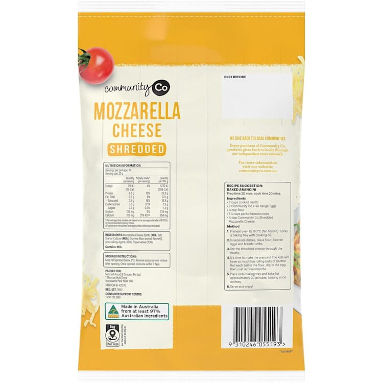 Community Co Shredded Mozzarella Cheese