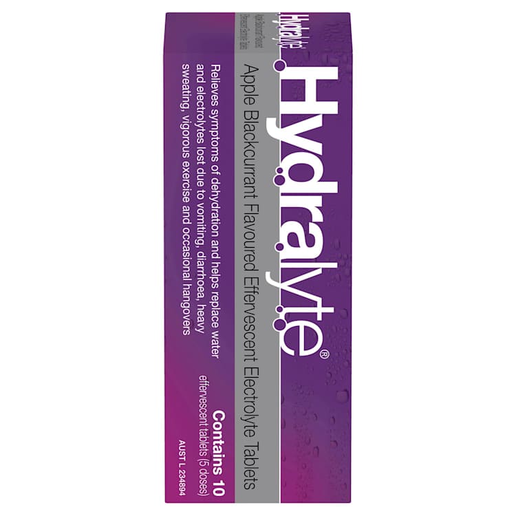 Hydralyte Effervescent Electrolyte Tablets Apple Blackcurrant