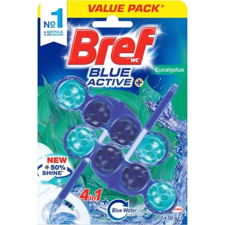 Bref Blue Active Eucalyptus Rim Block Toilet Cleaner