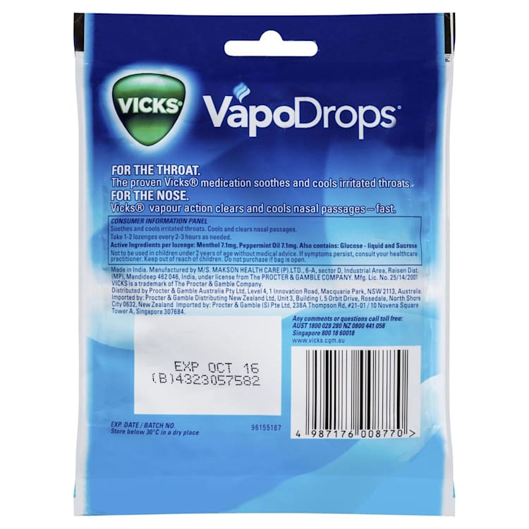 Vicks Vapodrops Lozenges Peppermint