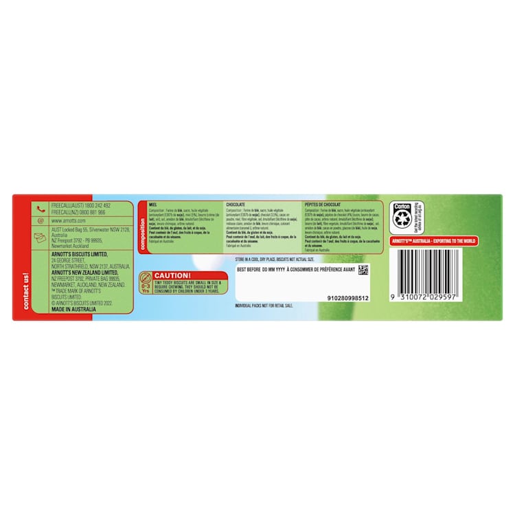 Arnott's Tiny Teddy Biscuits Variety