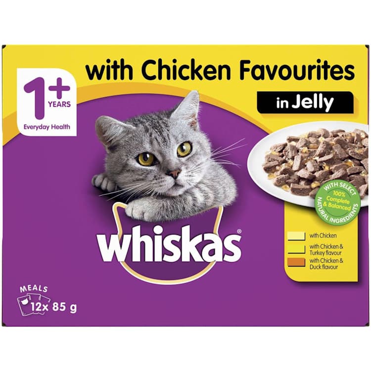 Whiskas 1+ Years Wet Cat Food Chicken In Jelly Pouch