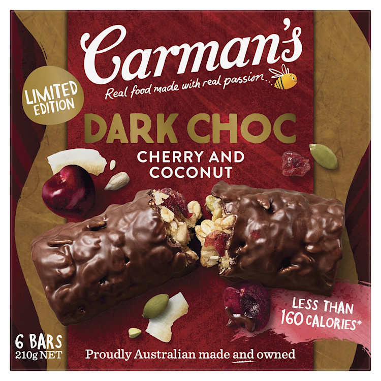 Carman's Dark Choc Cherry Coconut Bar