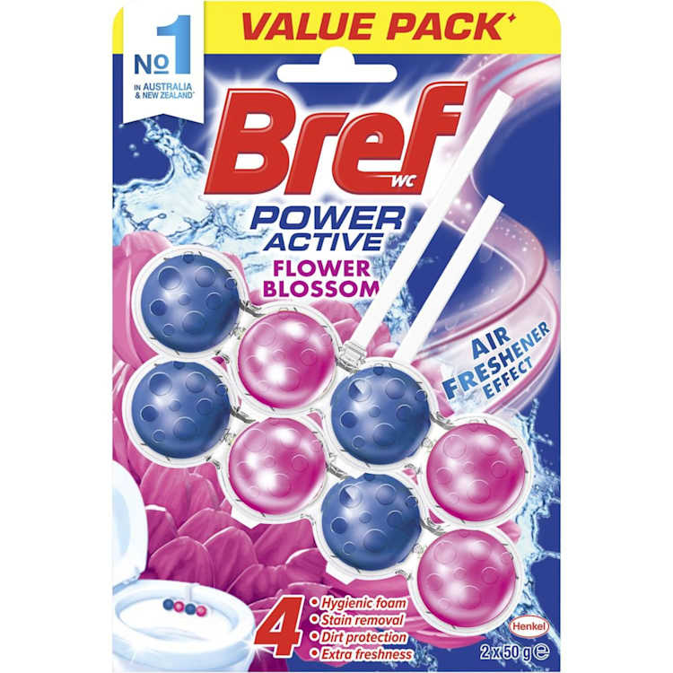 Bref Power Active Flower Blossom Rim Block Toilet Cleaner