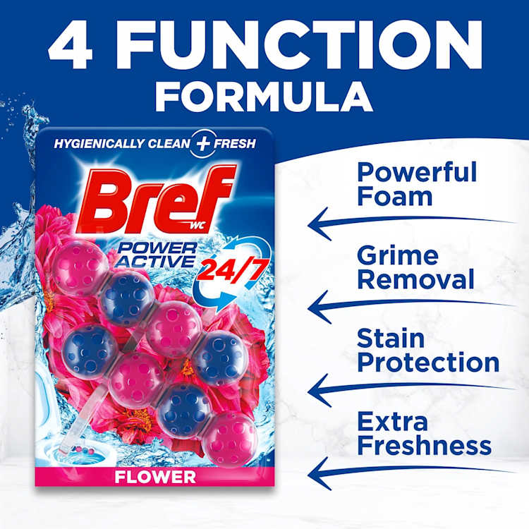 Bref Power Active Flower Blossom Rim Block Toilet Cleaner 100g | IGA ...
