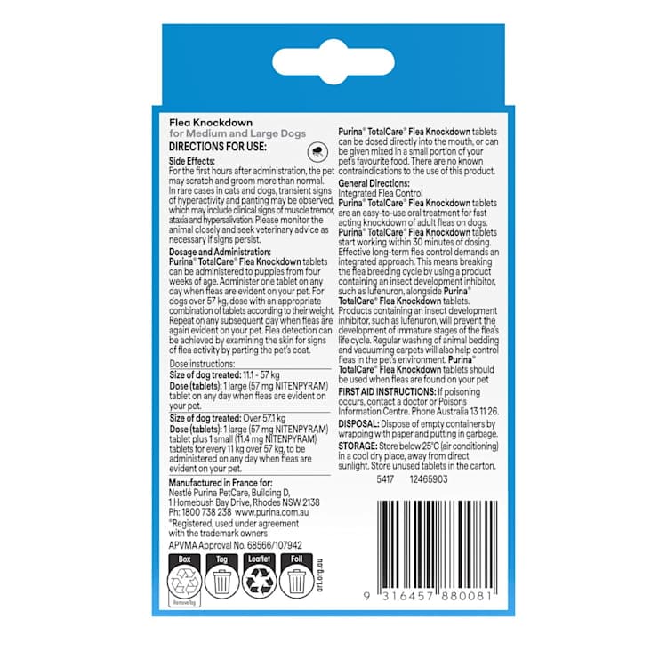 Purina Total Care Flea Treatment Flea Knockdown Dog Medium/Large