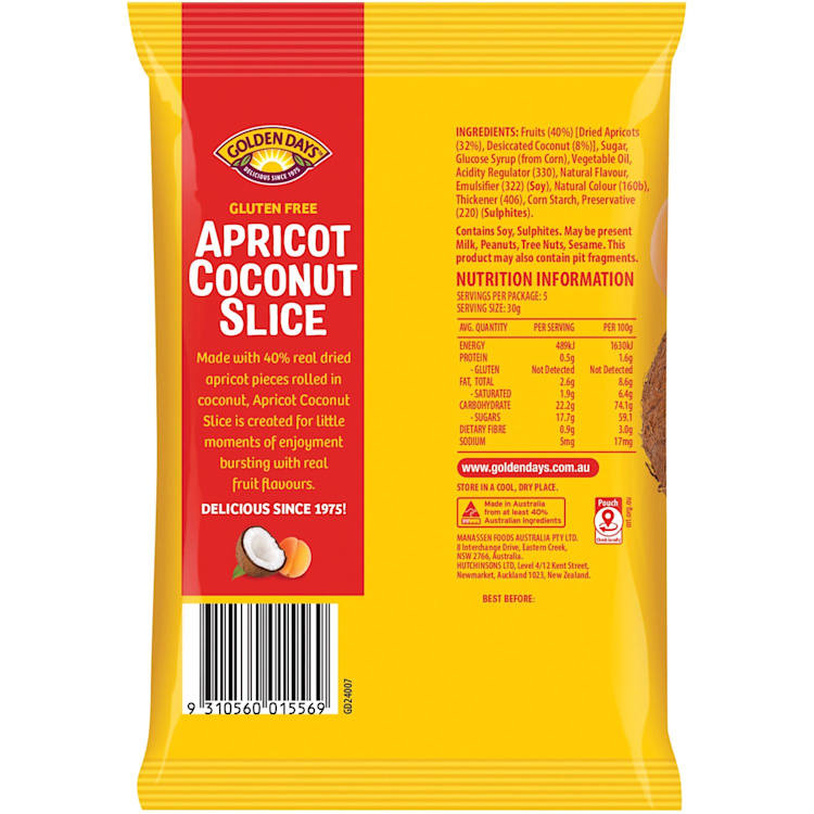 Golden Days Apricot Coconut Slice