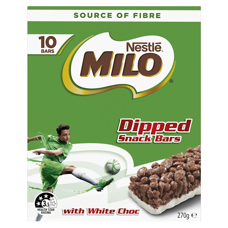Nestlé Milo Dipped Snack Bars with White Chocolate