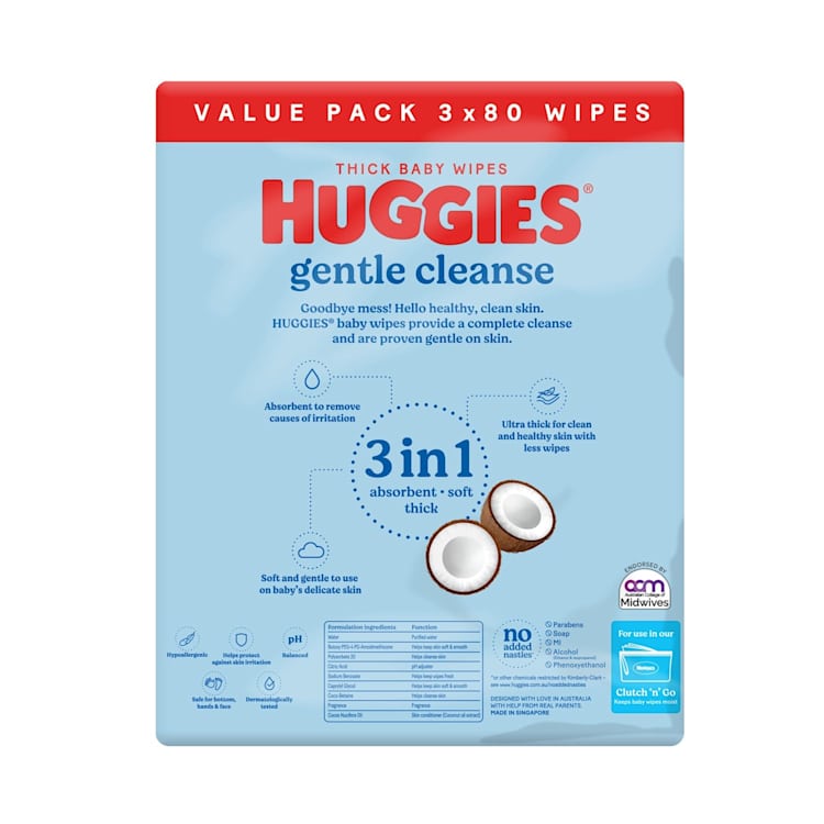 Huggies Wipes With Coconut 80 Wipes Per Pack