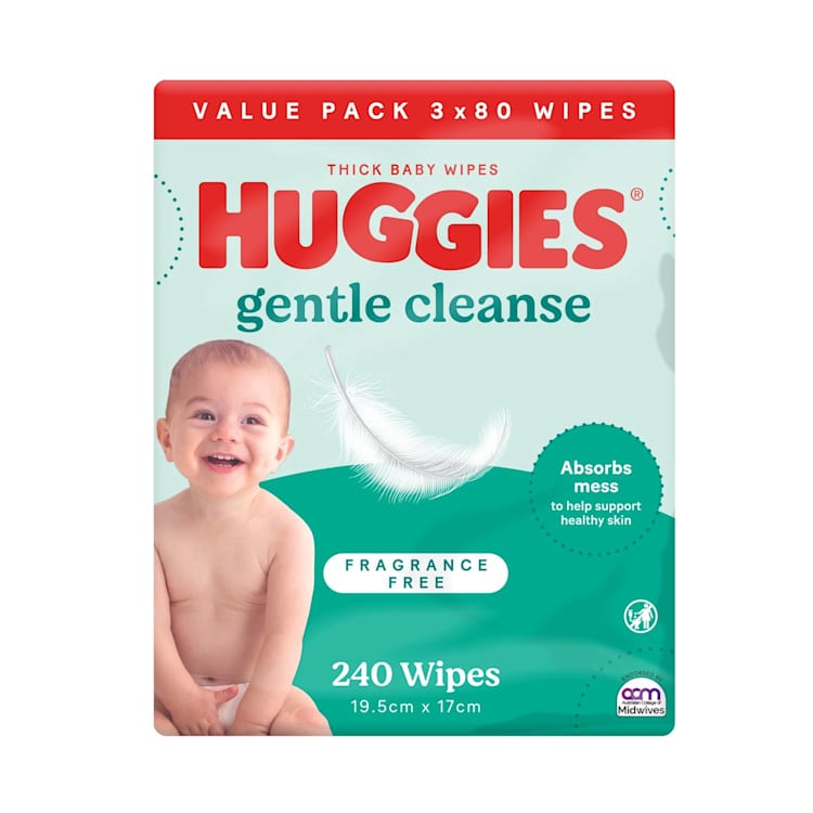 Huggies Baby Wipes Fragrance Free 80 Wipes Per Pack