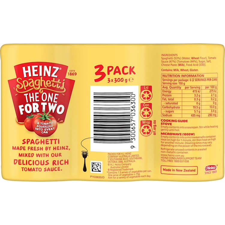 Heinz Spaghetti Tomato and Cheese