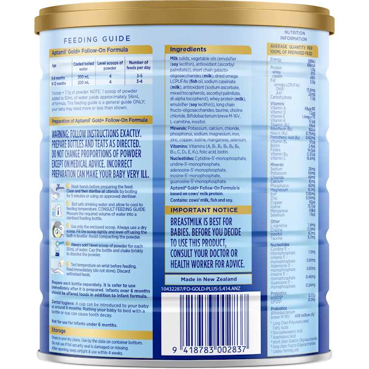 Aptamil Gold+ 2 Pronutra Biotik Baby Follow-On Formula From 6 to 12 Months