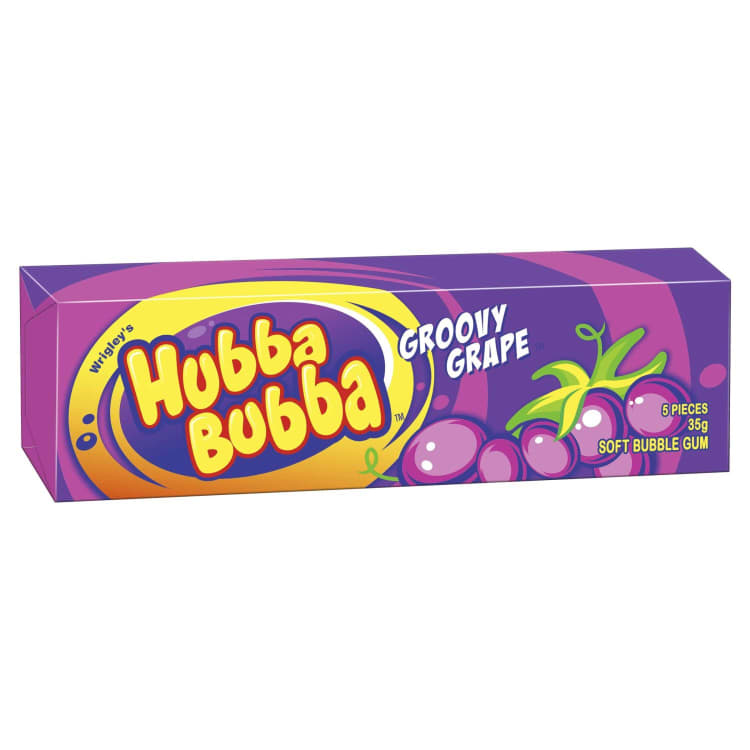 Hubba Bubba Groovy Grape Bubble Gum Chunk 5 Piece