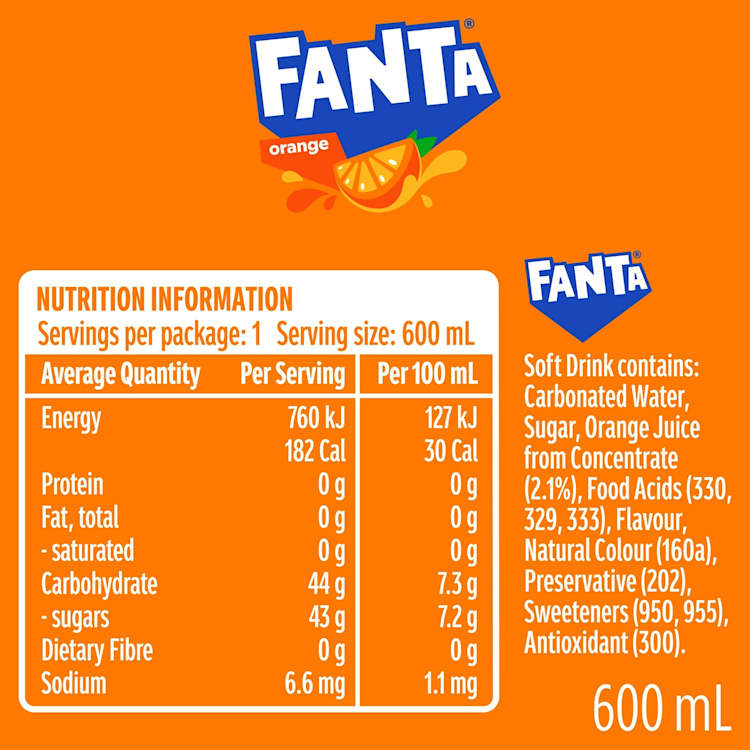 Fanta Orange Soft Drink Bottle