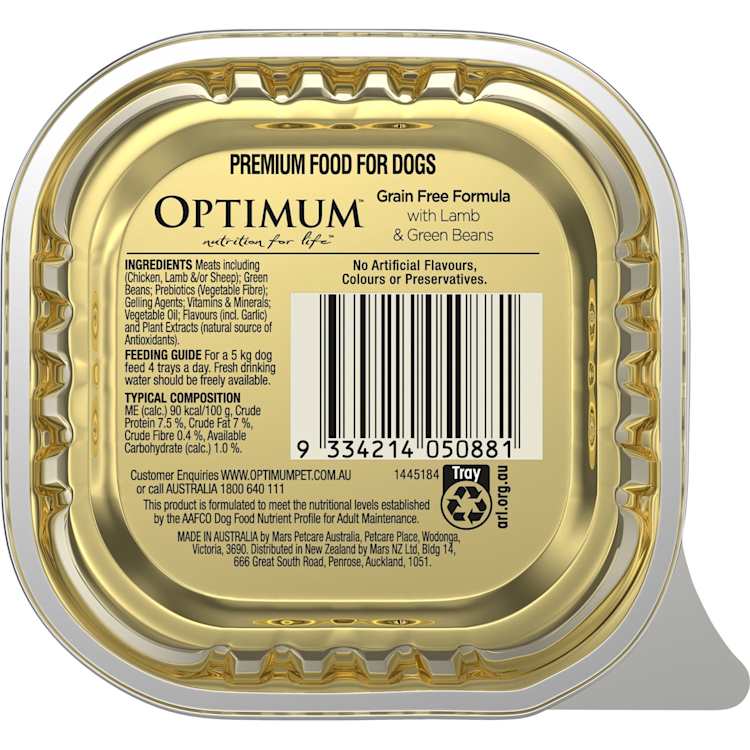 Optimum Grain Free Wet Dog Food Lamb & Green Beans