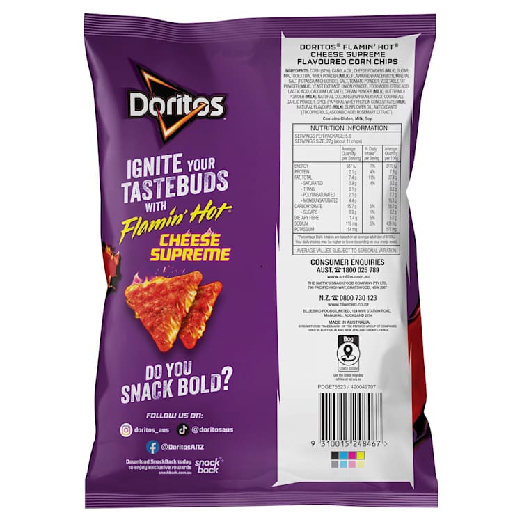 Doritos Cheese Supreme Flaming Hot