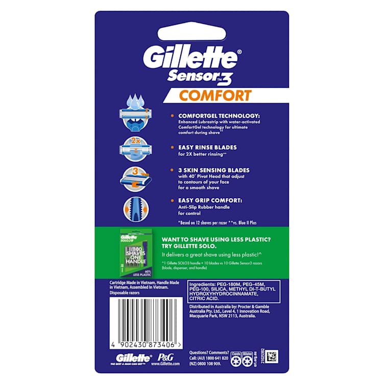 Gillette Sensor 3 Comfort Disposable Razors