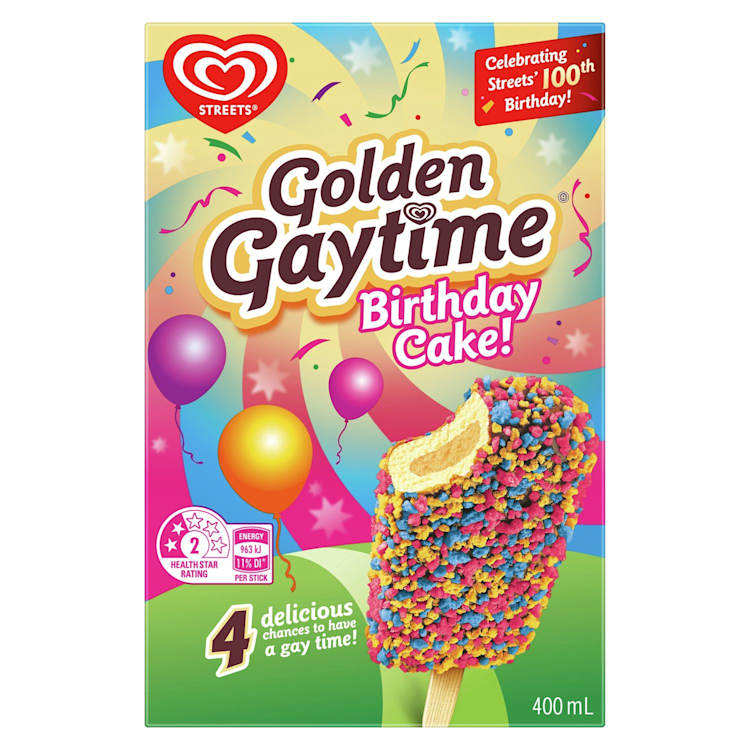 Streets Golden Gaytime Ice Cream Birthday Cake