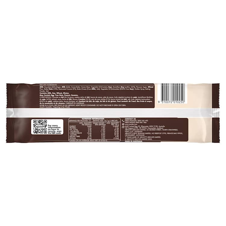 Arnott's Butternut Snap Chocolate Biscuits