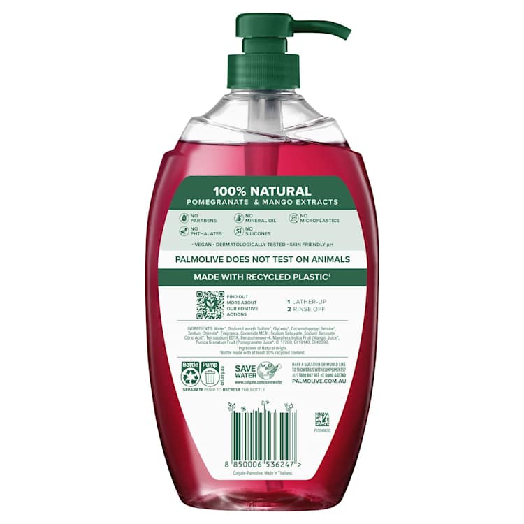 Palmolive Naturals Pomegranate with Mango Body Wash 0% Parabens Recyclable