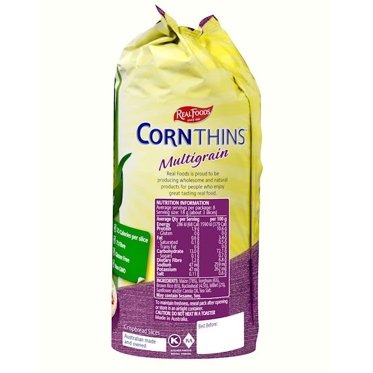 Real Foods Corn Thins Multigrain